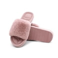 thumbnail image 3 of Dream Pairs Women's Fashion Comfort Fluffy Open Toe Slides Shoes Fuzzy House Slippers DSL219W PINK Size 9, 3 of 5