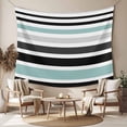thumbnail image 2 of Turquoise Black Stripe Large Tapestry for Bedroom Wall Hanging Tapestry,Modern Abstract Coarse Striped Ceiling Backdrop Tapestries Poster Blanket Wall Decor for Teens Room Living Room Dorm 86" x 104", 2 of 8