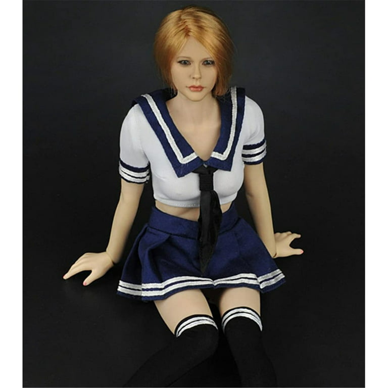 1/6 Scale Figure Doll Clothes, Sailor Suit+Stockings+Underwear, Outfit  Costume for 12 inch Female Action Figure Phicen/TBLeague CM110, 1/6 scale  doll