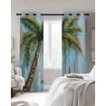 thumbnail image 3 of Coastal Beach Tree Blackout Curtains, Light Blocking Print Window Curtains, Summer Tropical Starfish Wood Grain Thermal Insulated Window Drapes for Living Room Kitchen Cafe 2 Panels, 104"W x 52"L, 3 of 9