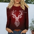 thumbnail image 4 of Hueook Christmas Shirts for Womens Tops Christmas Women's Fashion Tees Casual Round Neck Loose T Shirt Long Sleeve Christmas Print Shirt Multicolor XL, 4 of 6