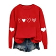 thumbnail image 2 of Craaazy Women's Love Heart Valentine's T-Shirts Casual Long Sleeve Crewneck Tops Gifts, 2 of 5