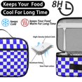 thumbnail image 4 of Blue and White Checkered Pattern Insulated Lunch Bag Teens,Bento School Lunch Bag for Teens for Work,Picnic or Travel 10.6x7.7x4.3 Inches,12 Can Capacity, 4 of 6