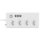 thumbnail image 2 of Regleta de alimentación con 4 salidas 4 puertos USB Oficina en casa WiFi Control remoto Regleta de alimentación Salida inalámbrica inteligente Enchufe de Brasil Methold  EL002028-00B, 2 of 2
