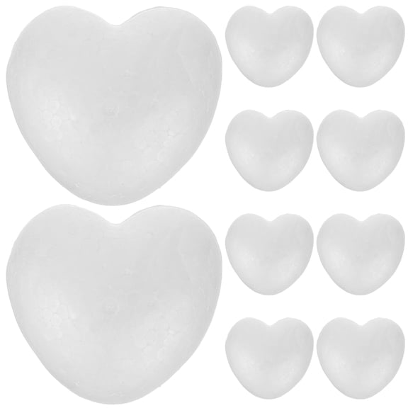 Set of 10 Solid Heart Wedding Crafts Decorations, 100mm Heart Model Ornaments for Valentine's Day and Party Decor