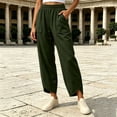 thumbnail image 2 of Njagoc3 Cargo Pants Women | Drawstring Waist Relaxed Trousers with Front Patch Pockets | Loose Fit for Fall Casual Daily Wear & Outdoor Activities，Army Green，S, 2 of 6