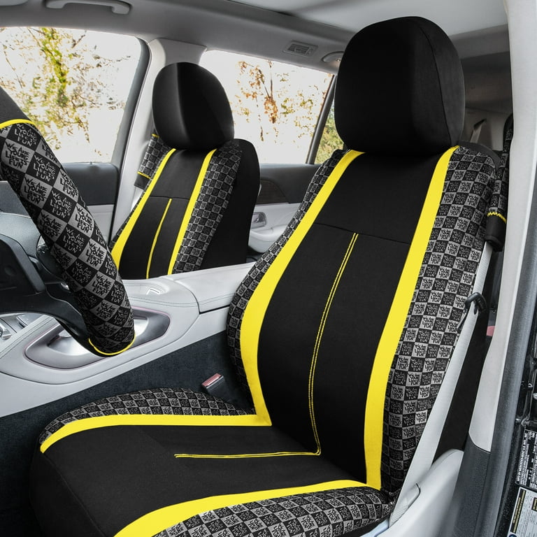 FH Group Ergonomic Cooling Gel Car Seat Cushion, Universal Yellow Seat  Cushions with Air Freshener