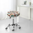 thumbnail image 5 of cartoon butterfly Round Bar Stool Seat Covers, Elastic Round Chair Cover Stool Seat Slipcover Bar Stool Cushions Round Pad for 12-14 inch, 5 of 5