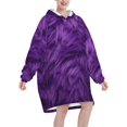 thumbnail image 2 of Oversized Blanket Hoodie, Purple Print Comfortable Flannel Super Soft Warm Blankets Hooded Sweatshirt For Unisex Adult Women Men, With Pocket Loose, 2 of 8