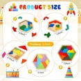 thumbnail image 4 of Puzle hexagonal de madera Jerify para niños, paquete de 5 unidades, geometría, regalo, 4 of 6