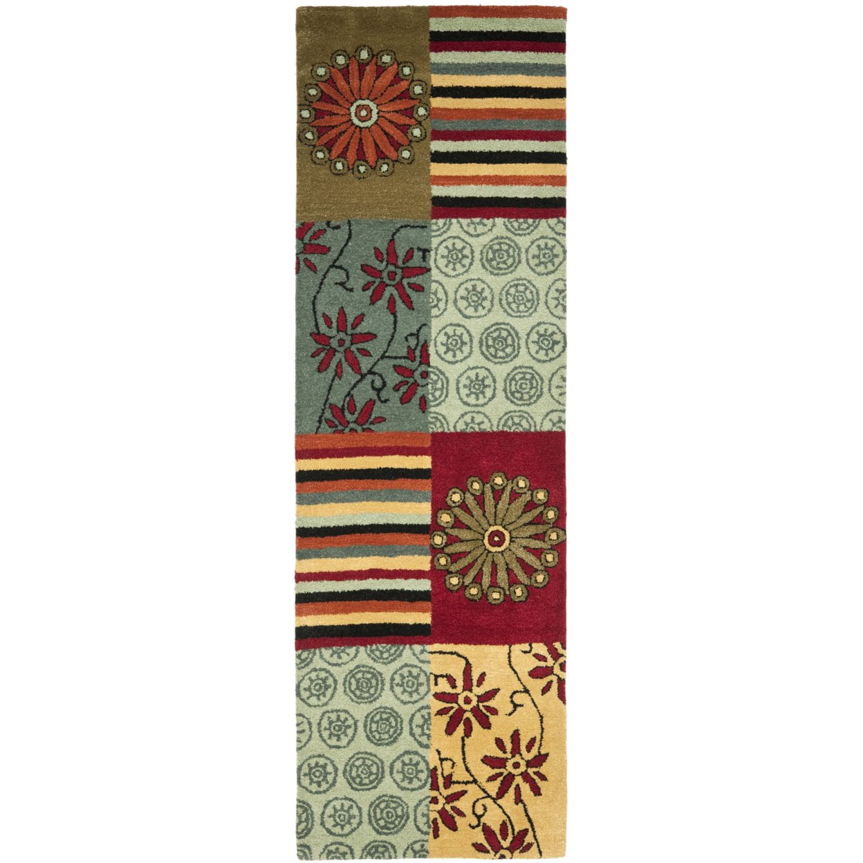 SAFAVIEH Soho Vivid Abstract Wool Area Rug, Multi, 7'6" x 9'6"