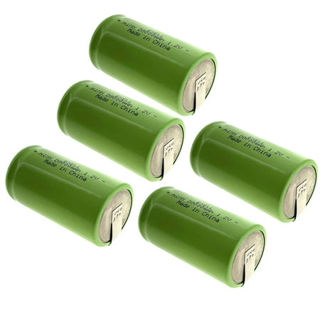 5-PACK 1.2V 8000mAh NiMH D Size High Capacity Rechargeable Batteries w/ Tabs