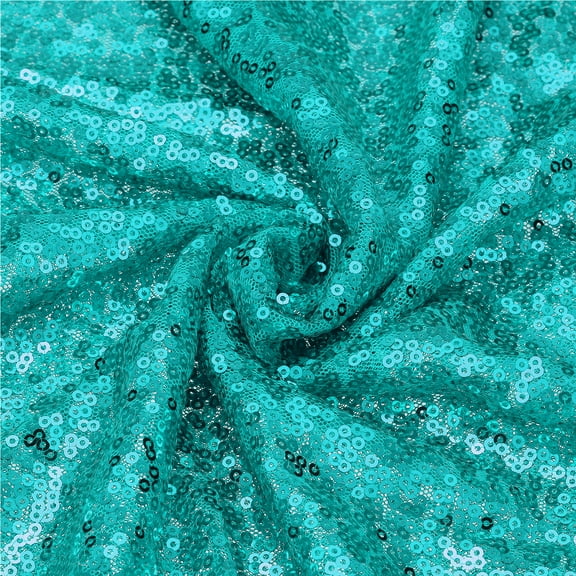 Sky Blue Sequin Fabric, by The Yard, 1 Yard Length 4.3ft Wide Sequin Velvet Fabric Shiny Sparkly Cloth for DIY Sewing, Dress, Backdrop, Tablecloth, Table Runner