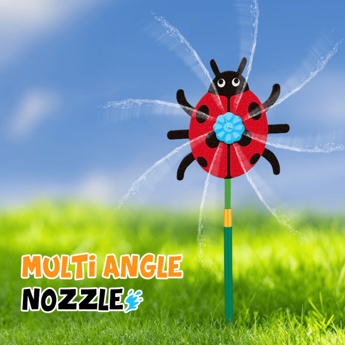 Flower Sprinkler Crazy Dancing Daisy, Rotating Water Spray Garden Lawn Sprinkler for Yard with Random Insect Design