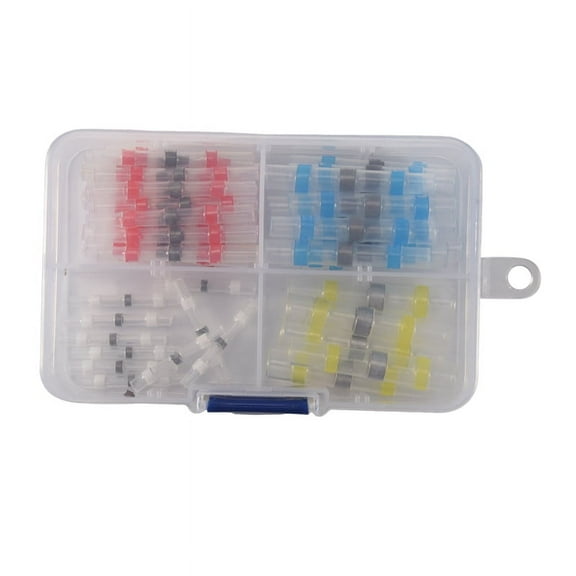 50Pcs Connector Heat Shrink Sordering Terminals Waterproof Solder Sleeve Tube Wire Insulated Butt Connectors Diy Electronic Cable Kit