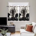 thumbnail image 5 of Rustic Bear Kitchen Curtains Short 45 Inch Length, Vintage Country Wildlife Forest Mountains Grommet Top Bedroom Living Room Curtains, Light Filtering Cafe Curtain Drapes 2 Panels Set 84''x45'', 5 of 9