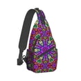 thumbnail image 2 of ZICANCN Crossbody Sling Bags for Women Men,Cartoon Modern Purple Doodle Casual Shoulder Backpacks for Travel Sport Climbing Runners Daypack, 2 of 9