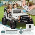 thumbnail image 3 of Arnahaishe 24V Ride On Car Toy, Electric Jeep with Remote Control, LED Light, USB and Bluetooth for Kids of 3-8, White, 3 of 7