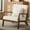 Beige, variant on CDCASA Mid Century Modern Accent Chair, Linen Upholstered Reading Armchair with Wood Frame, Living Room Chairs with Pillow, Comfy Chairs for Bedroom, Beige