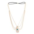 thumbnail image 3 of Cinta para la cabeza Hamsa Hand of Fatima Turquoise Tassel Chain, 3 of 7