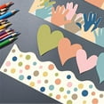 thumbnail image 6 of Wall Decor Clearance! Shishian Bulletin Board Borders Classroom Colorful Border Stickers Boho Die Cut Border Trims Bulletin Board Scalloped Borders Self Adhesive For School Blackboard Chalkboard Desk, 6 of 9