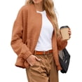 thumbnail image 6 of Spring Fall Women Long Sleeved Zipper Varsity Jacket Casual Bomber Jacket, 6 of 7