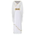 thumbnail image 3 of Mufeng Robe Maxi Dieu Grecque Ancienne Sans Manches Col en V Costume Romain Toga pour Halloween Blanc m, 3 of 7