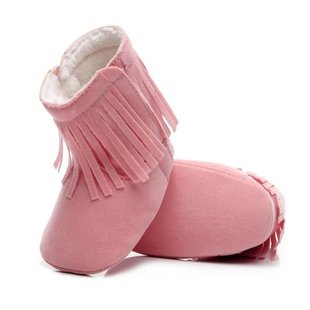 

Hunpta Infant Baby Girls Soft Plush Tassels Snow Boots Warm Cotton First Walkers Shoes