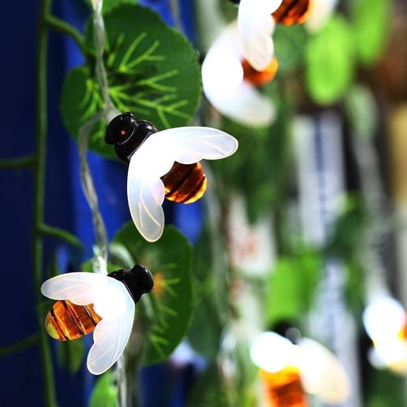 Zhangyh Solar Honey Bee String Lights,LED Bumble Bee Fairy Lights Outdoor Waterproof Solar Honeybee Decoration Lights Bumble Bee Lights for Summer Garden Patio Tree Party