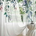 thumbnail image 2 of Eucalyptus Leaves Sheer Curtains 84 Inches Long 2 Panels Set, Green Semi Sheer Curtains Light Filtering, Spring Summer Soft Drapes for Bedroom Living Room Dining Room Window, 52" X 84", 2 of 5
