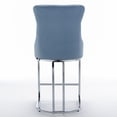 thumbnail image 5 of JINS&VICO 26" Modern Velvet Counter Height BarStools Set of 2, Wingback Bar Stools Chairs with Button Back Rivet Trim Chromed Metal Base for Dining room Kitchen Living Room, Light Blue, 5 of 9