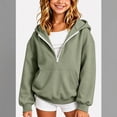 thumbnail image 2 of YOUYEDIAN Half Zip up Hoodies for Teen Girls Casual Fleece Hooded Sweatshirt Fall Winter Long Sleeve Hoodie, 2 of 4