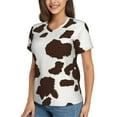thumbnail image 2 of Vsdgher Brown Cow Women Shirts V Neck Short Sleeve Tops T-Shirt Basic Tees, S to 3XLX-Large, 2 of 5