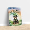 thumbnail image 3 of Happy St. Patrick’s Day Rottweiler with Green Hat Shamrocks Rainbow Vertical Matte Canvas Poster Rottie Dog Lover Gifts Idea Wall Art Home Decor - 03007, 3 of 5