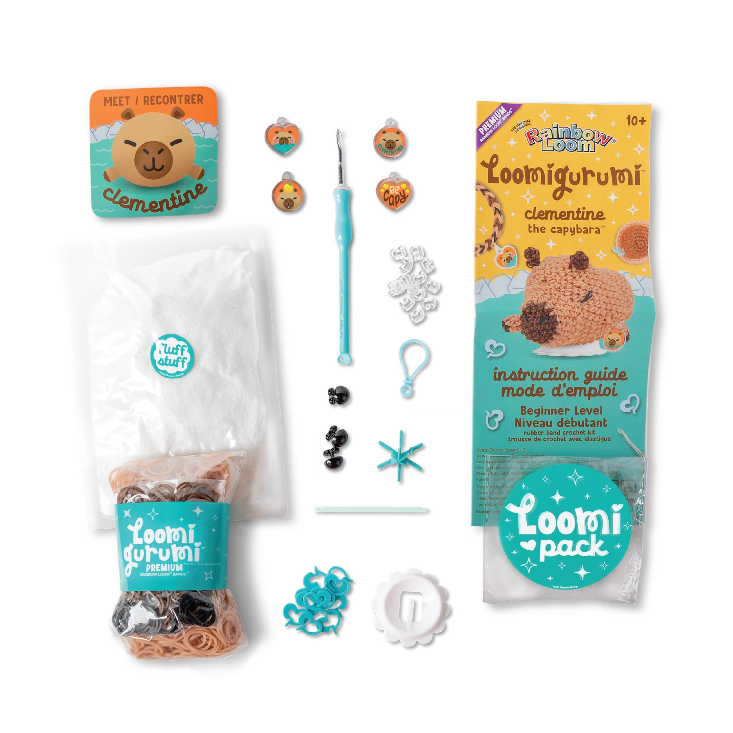 Rainbow Loom Loomigurumi Capybara Rubber Band Crochet-Style Craft Kit