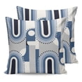 thumbnail image 7 of Outdoor Pillow Covers Throws Mid Century Geometric Stripe Arch,Waterproof Pillow Cases Pack of 2 Abstract Blue White Lines,Durable Cushion Cover Pillowcase for Patio Balcony Couch Garden, 7 of 7