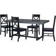 thumbnail image 1 of 5-Piece Farmhouse Two-Tone Design Dining Set in Gray/Black, 1 of 11