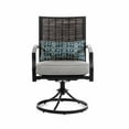thumbnail image 2 of Greemotion Sinta 2-Piece Outdoor Black Metal Swivel Dining Chairs, 2 of 10