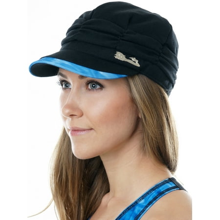 - Aqua Design Womens Eclipse UPF 50+ Newsboy Cabbie Drape Knit Visor Cap Hat