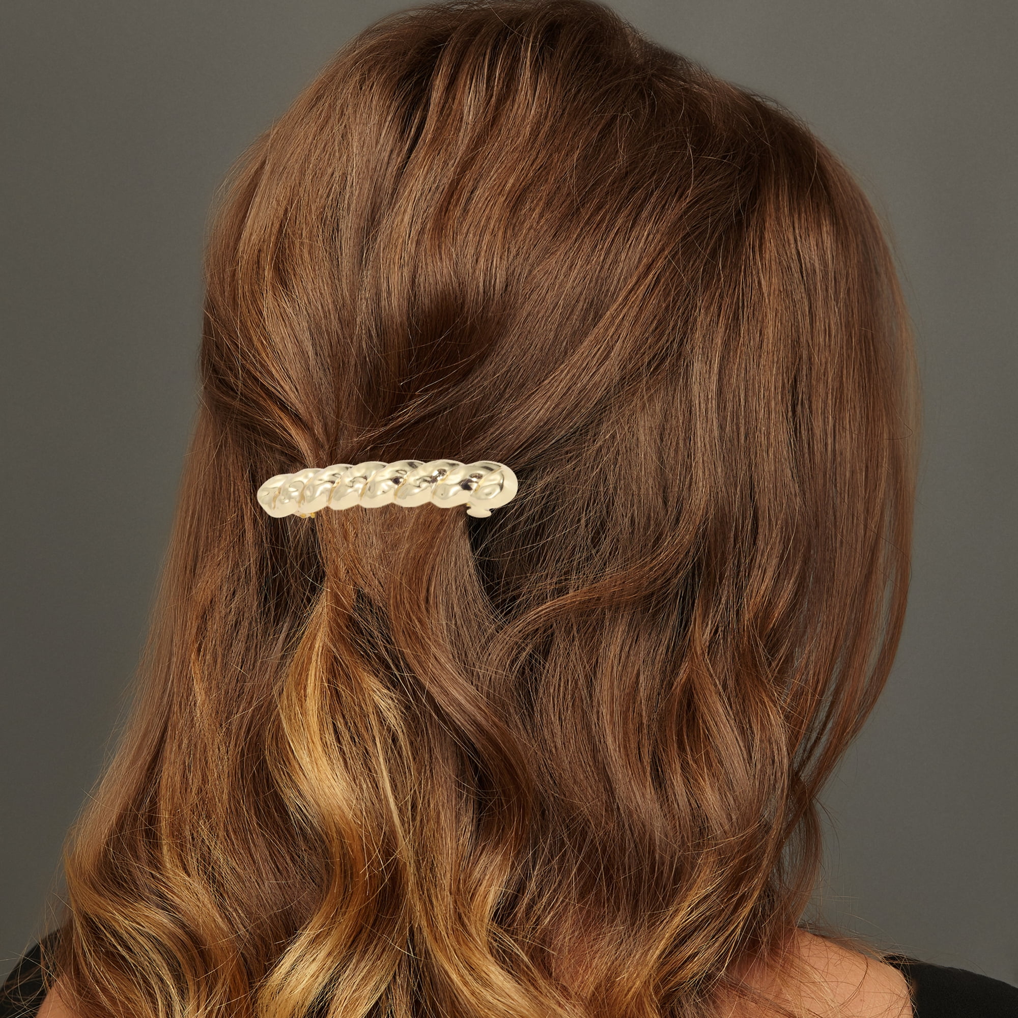 Unique Bargains Twist Hair Barrettes Fashionable Hairstyles Gold Tone