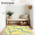thumbnail image 3 of ODIKA 8'x10' Machine Washable Non-Slip Area Rug, Zen Garden Ripple Tranquil Flowing Stream Symphony High Traffic Rug with Pad, Yellow, 660726, 3 of 8