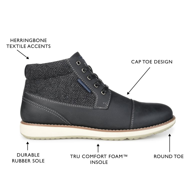 New Herringbone Jones Cap Toe Boots, Size 11.5, Vance Co., Men\'s Lace Up Shoes Vance Mens Jones Tru Comfort Foam Lace-up Cap Toe Ankle Boot  main image 3