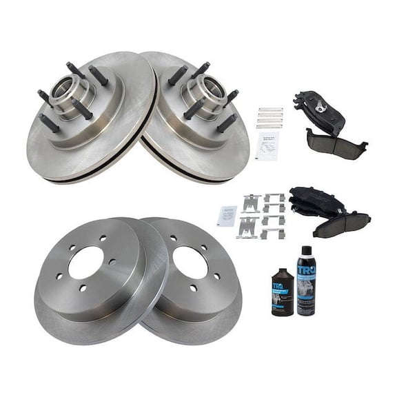 Front and Rear Brake Pad and Rotor Kit - Compatible with 2004 Ford F-150 Heritage RWD