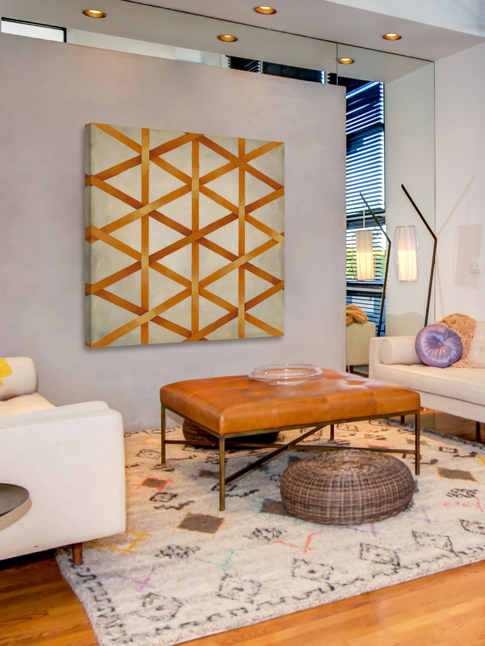 "Woven Symmetry IV" Painting Print on Wrapped Canvas