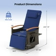 thumbnail image 3 of Gymax 2PCS Outdoor 360° Swivel Rattan Recliner Chair Patio Wicker Chaise Lounge Chair Navy, 3 of 9
