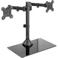 thumbnail image 1 of Support Double Moniteur Noir Réglable avec Base Gl Autoportante Convient à 2 Écrans jusqu'à 27 Pouces, 1 of 5