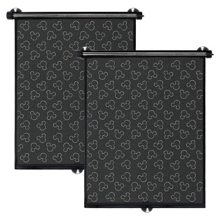 Disney Baby by J.L. Childress Roller Car Side Window Shades - Retractable Sun Shade Cover for Babies & Kids, 2 Pack