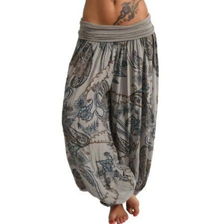 

Niuer Harem Yoga Pants For Women Hippie Boho Lounge Pajamas Summer Beach Print Wide Leg Pants