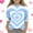 Blue, variant on Hot Pink Girls 3/4 Sleeve Gradient Heart Graphic Tee, 3-11Y Soft Stretch Relaxed Fit Crew Neck Casual Tee,Size 7 T