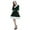 Green, variant on Santa for Women Velvet Santa Christmas Dress Hooded Min Dress with Belt for Christmas(Green, L)